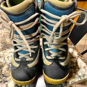 Button Vintage Moto Snowboarding Boot Blue 7